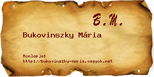 Bukovinszky Mária névjegykártya