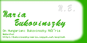 maria bukovinszky business card